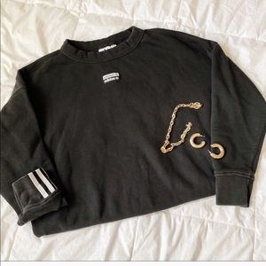 Adidas box logo black crewneck